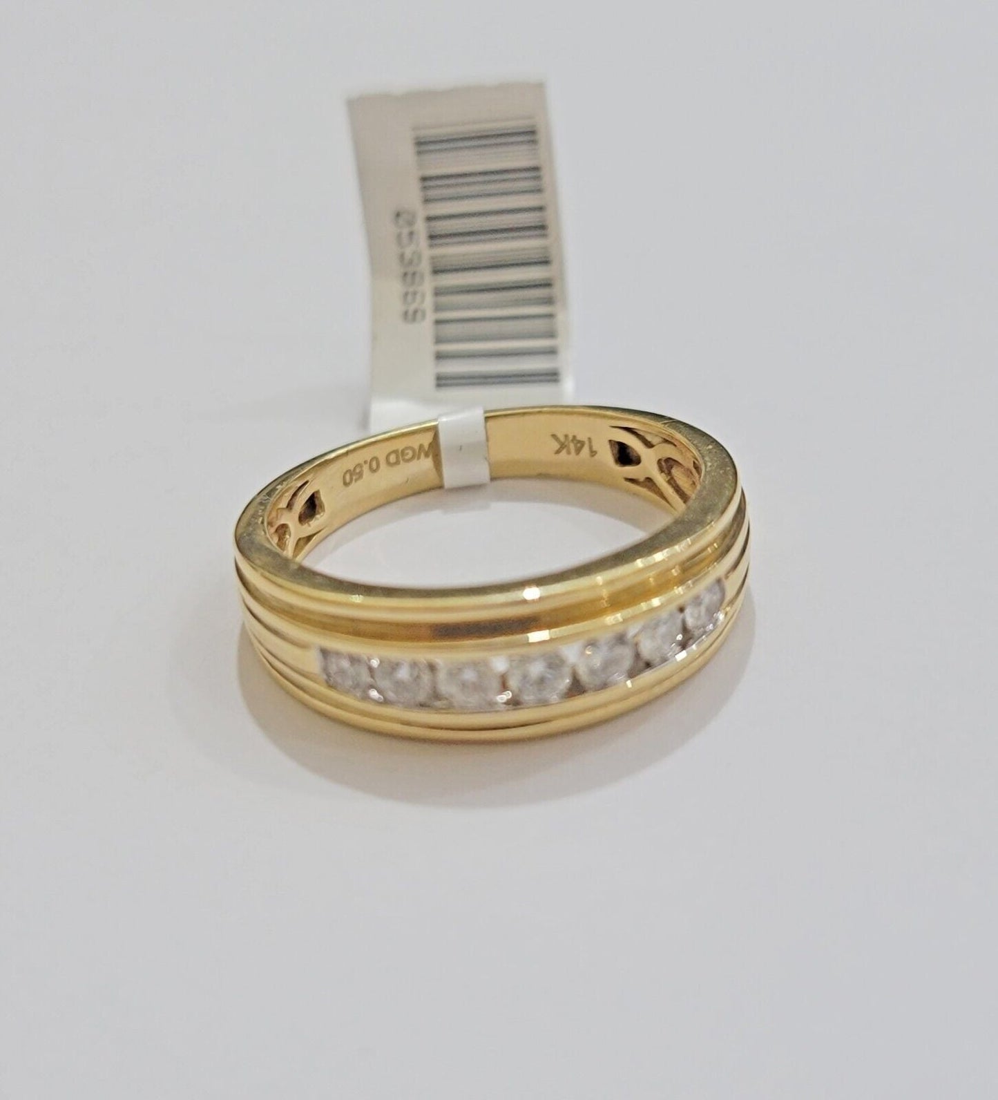 Real 14k Yellow Diamond Ring Mens Band 1/2Ct Round Cut Wedding Engagement Size10 - Reva Jeweler