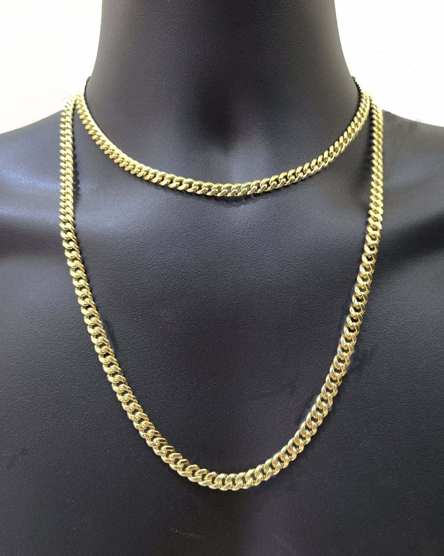Real 14k Yellow Gold 7mm Miami Cuban Link Chain 22" Necklace Box Lock