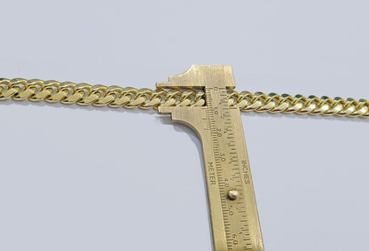 Real 14k Yellow Gold 9mm Miami Cuban Link Bracelet 8.5 ''inch 14kt Unisex - Reva Jeweler