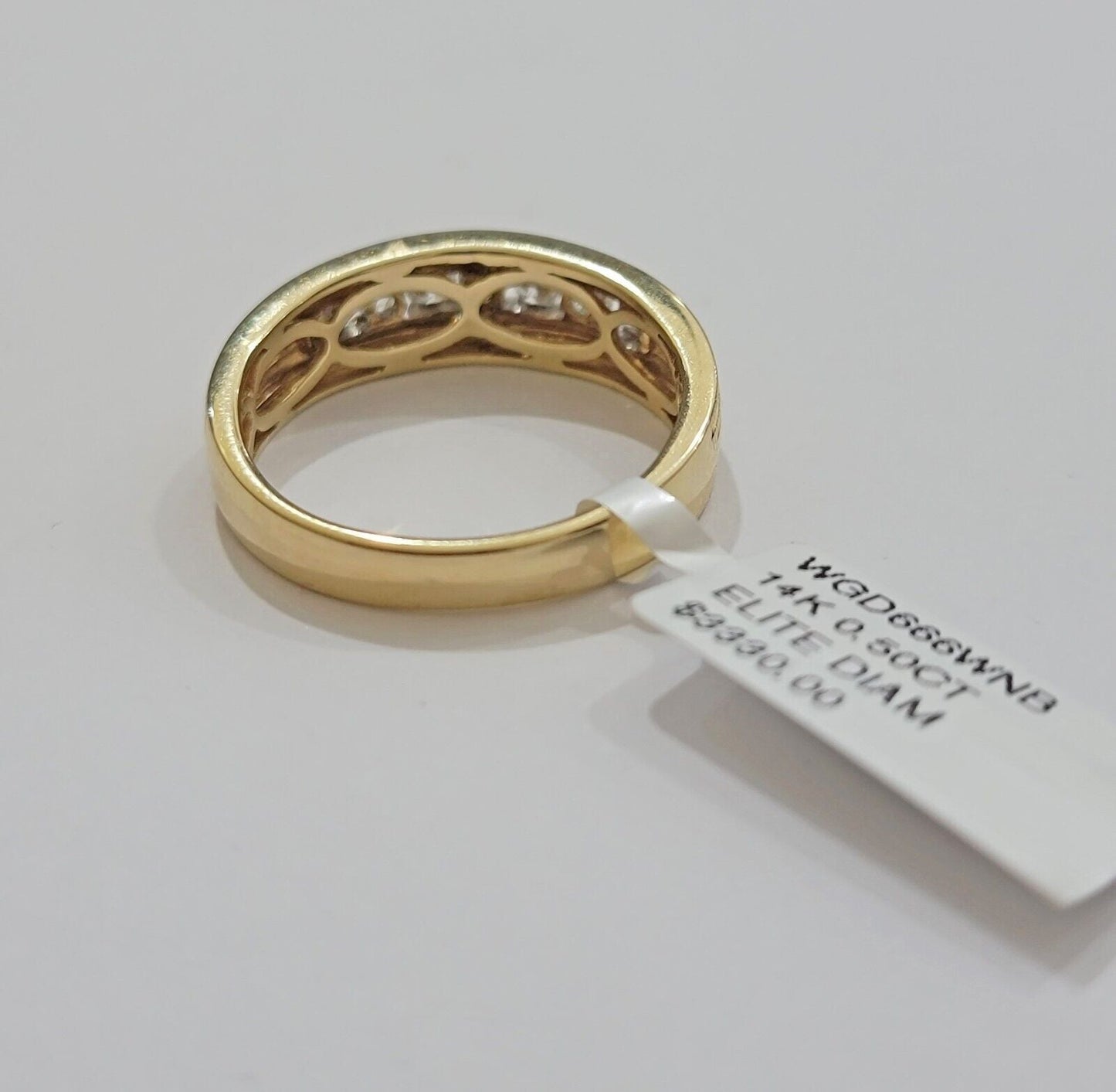 Real 14k Yellow Gold Band 1/2 CT Diamonds Men's Wedding Engagement Ring Size 10 - Reva Jeweler