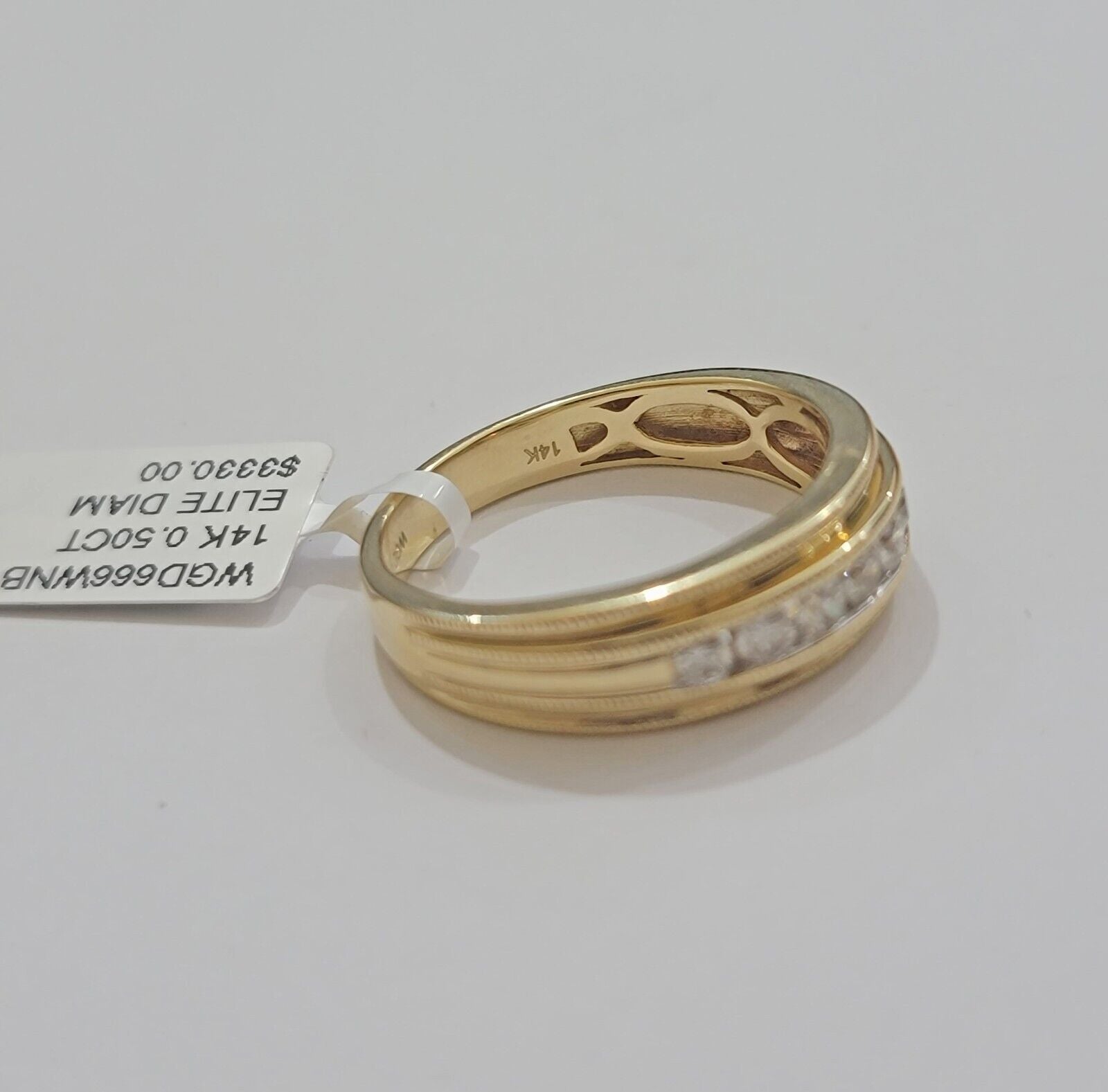 Real 14k Yellow Gold Band 1/2 CT Diamonds Men's Wedding Engagement Ring Size 10 - Reva Jeweler