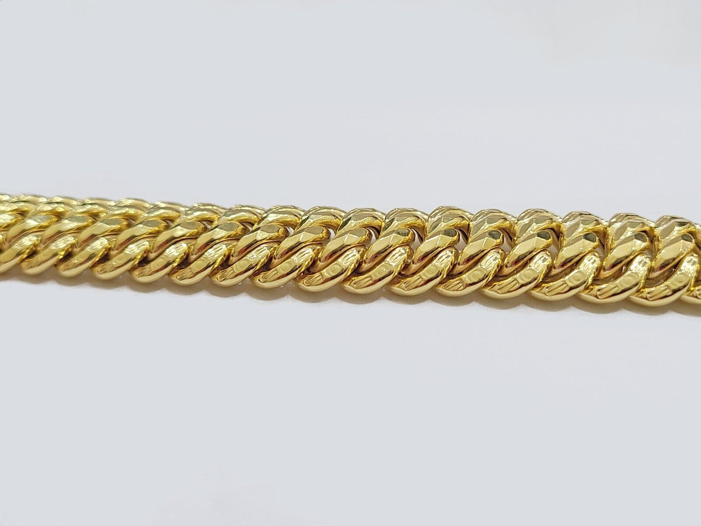 Real 14k Yellow Gold Bracelet 13mm 8 Inch Flat Byzantine Box Clasp Men Women - Reva Jeweler