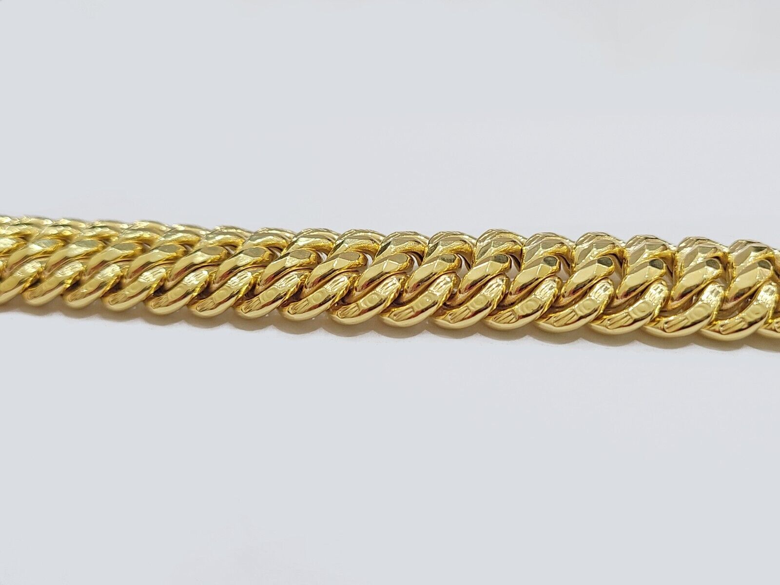 Real 14k Yellow Gold Bracelet 13mm 8 Inch Flat Byzantine Box Clasp Men Women - Reva Jeweler