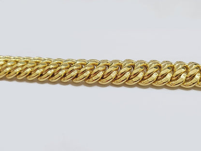 Real 14k Yellow Gold Bracelet 13mm 8 Inch Flat Byzantine Box Clasp Men Women - Reva Jeweler