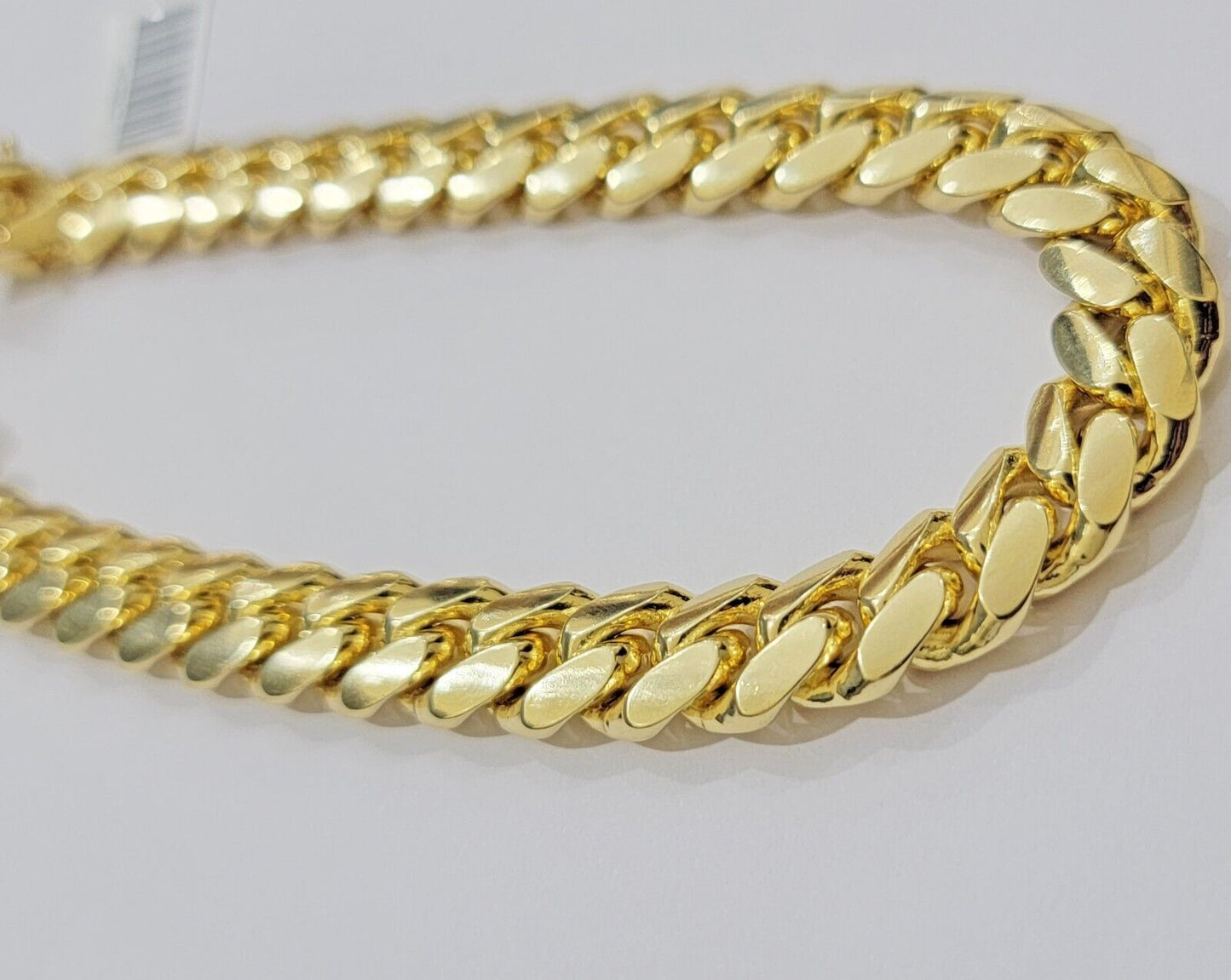 Real 14k Yellow Gold Bracelet 7.5 Inch Solid 9mm Miami cuban Link Men 14kt Heavy - Reva Jeweler