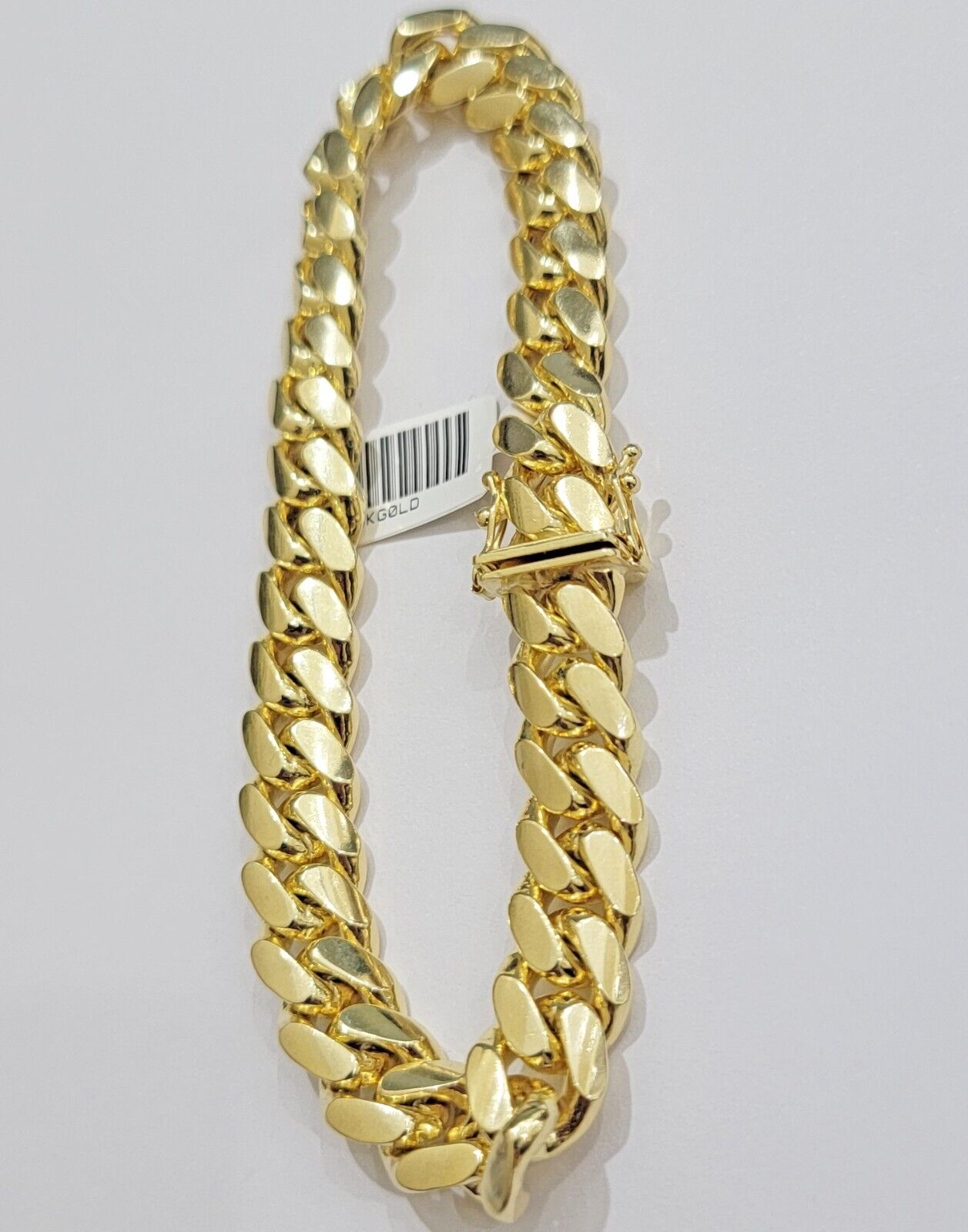 Real 14k Yellow Gold Bracelet 7.5 Inch Solid 9mm Miami cuban Link Men 14kt Heavy - Reva Jeweler