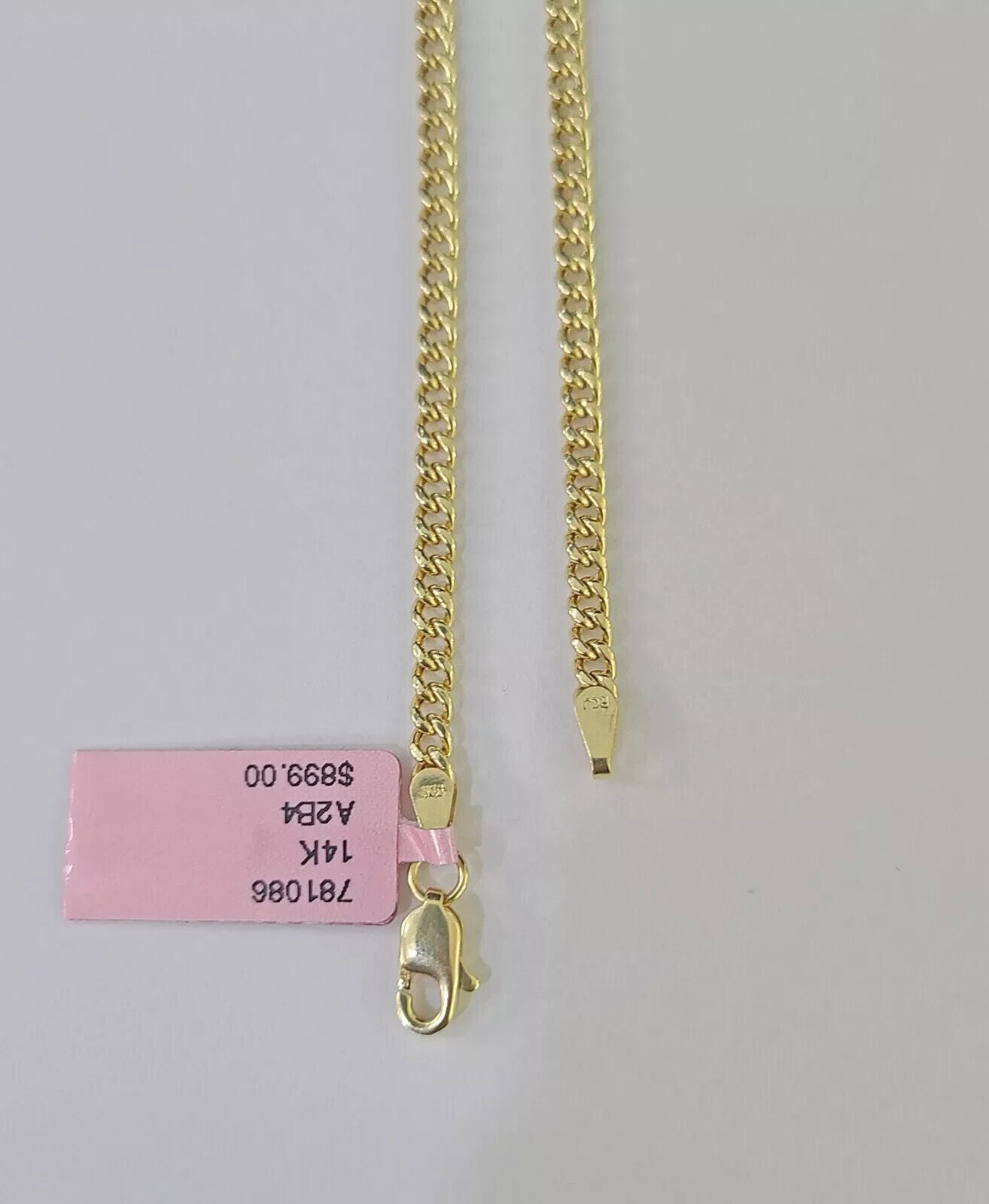 Real 14k Yellow Gold Bracelet 8 inch Miami Cuban Link 3mm 14kt For Women Ladies - Reva Jeweler