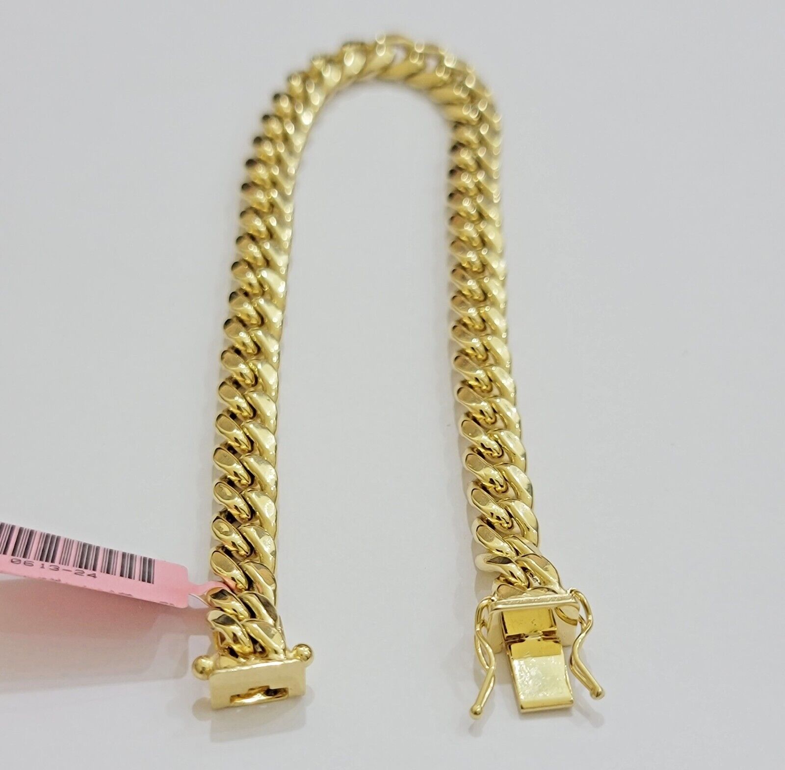 REAL 14k Yellow Gold Bracelet 9 Inch 7mm Miami Cuban Link With Box Lock 14KT - Reva Jeweler