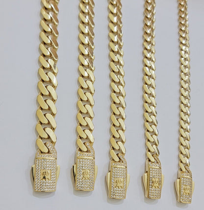 Real 14k Yellow Gold Bracelet Link Royal Monaco Cuban Link 7mm - 11mm 8 /8.5 Inch - Reva Jeweler