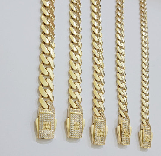 Real 14k Yellow Gold Bracelet Link Royal Monaco Cuban Link 7mm - 11mm 8 /8.5 Inch - Reva Jeweler