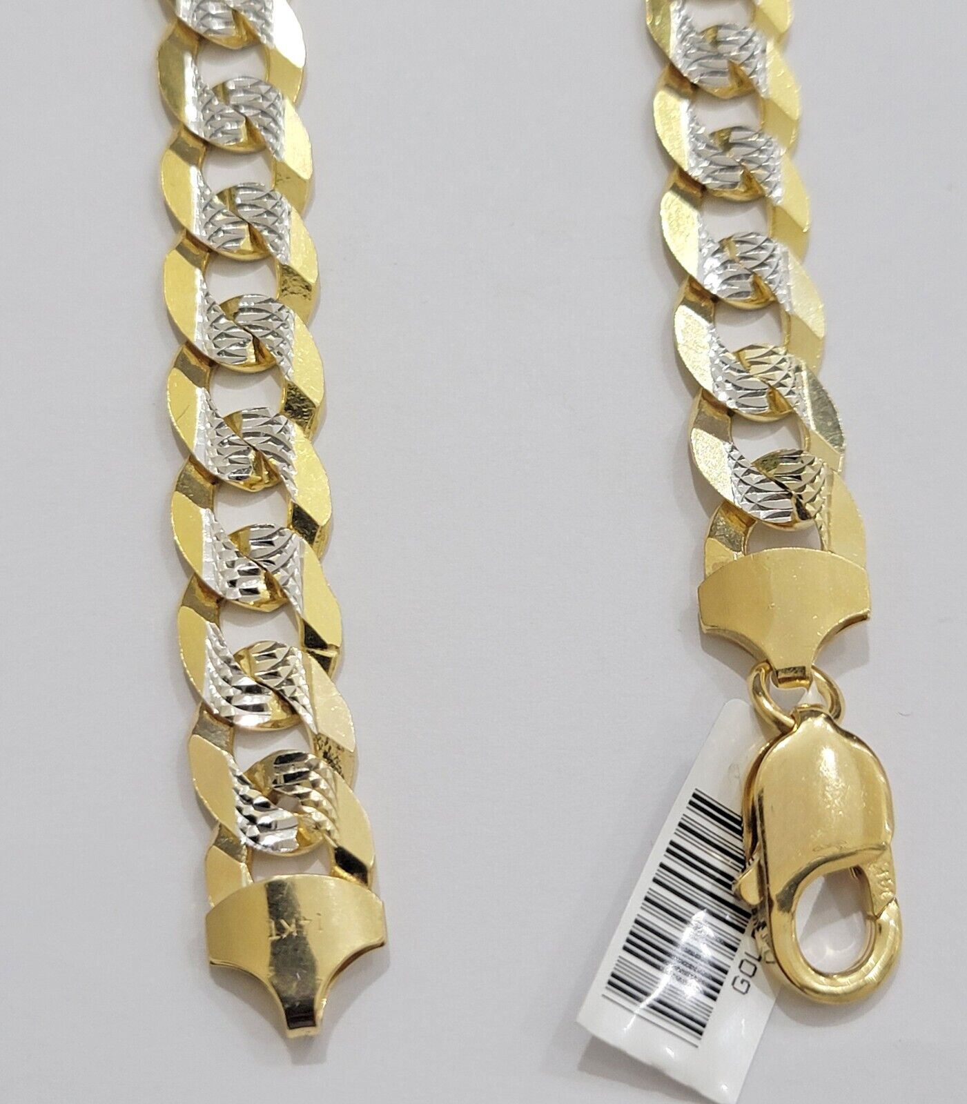 Real 14k Yellow Gold Bracelet Mens Diamond Cut Solid Cuban Curb Link 10mm 9 Inch - Reva Jeweler