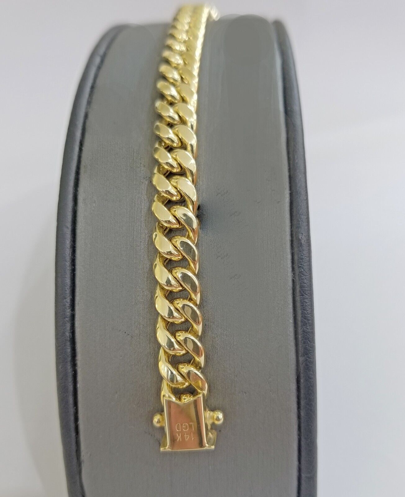 Real 14K Yellow Gold Bracelet Miami Cuban 8" Inch 7mm 14kt Gold Pura Oro - Reva Jeweler