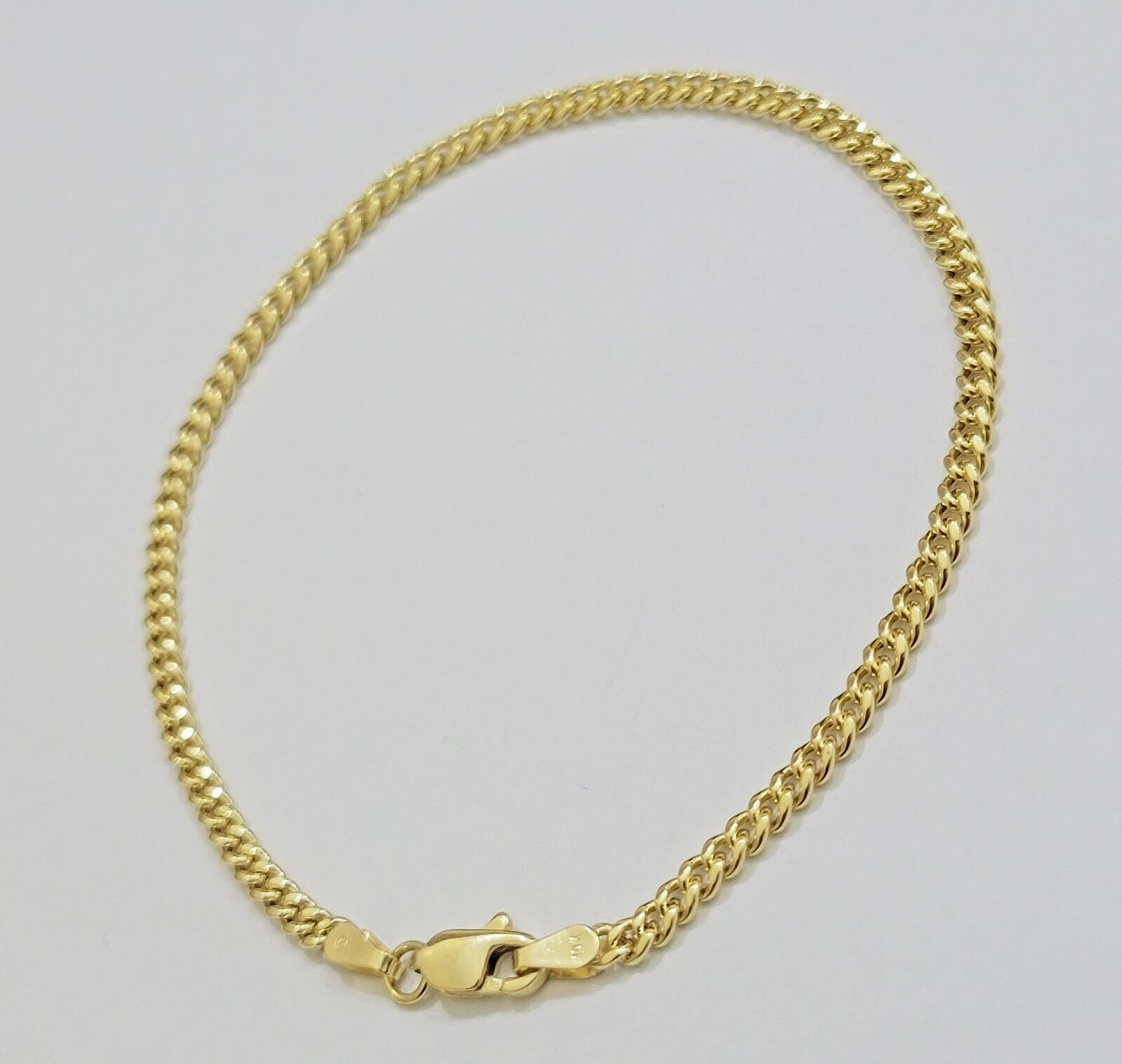 Real 14k Yellow Gold Bracelet Miami Cuban Link 8 Inch 3mm 14kt For Men Women - Reva Jeweler