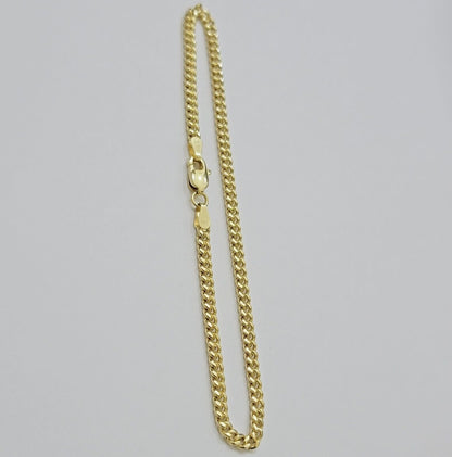 Real 14k Yellow Gold Bracelet Miami Cuban Link 8 Inch 3mm 14kt For Men Women - Reva Jeweler