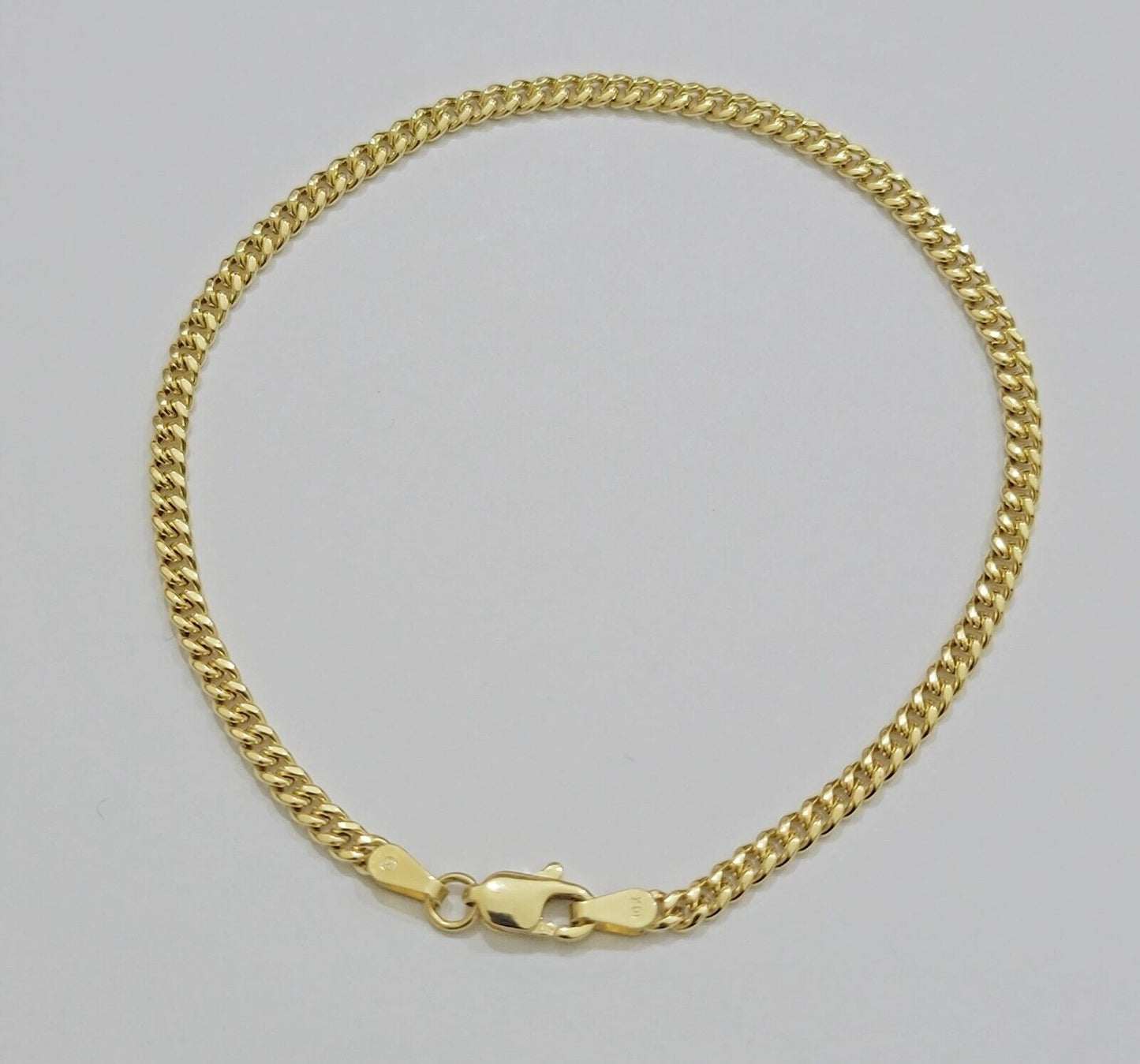 Real 14k Yellow Gold Bracelet Miami Cuban Link 8 Inch 3mm 14kt For Men Women - Reva Jeweler