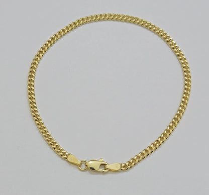 Real 14k Yellow Gold Bracelet Miami Cuban Link 8 Inch 3mm 14kt For Men Women - Reva Jeweler