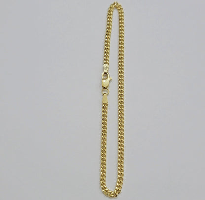Real 14k Yellow Gold Bracelet Miami Cuban Link 8 Inch 3mm 14kt For Men Women - Reva Jeweler