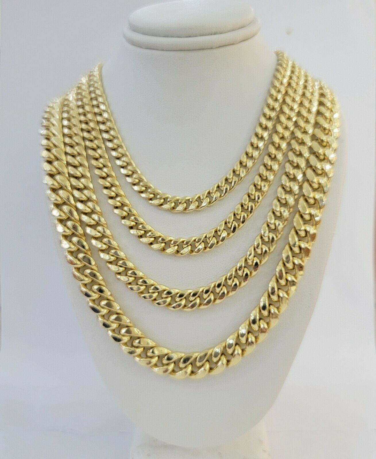 Real 14k Yellow Gold chain Miami Cuban Link Necklace 6mm - 9mm 8" - 30" Inch ,Strong - Reva Jeweler