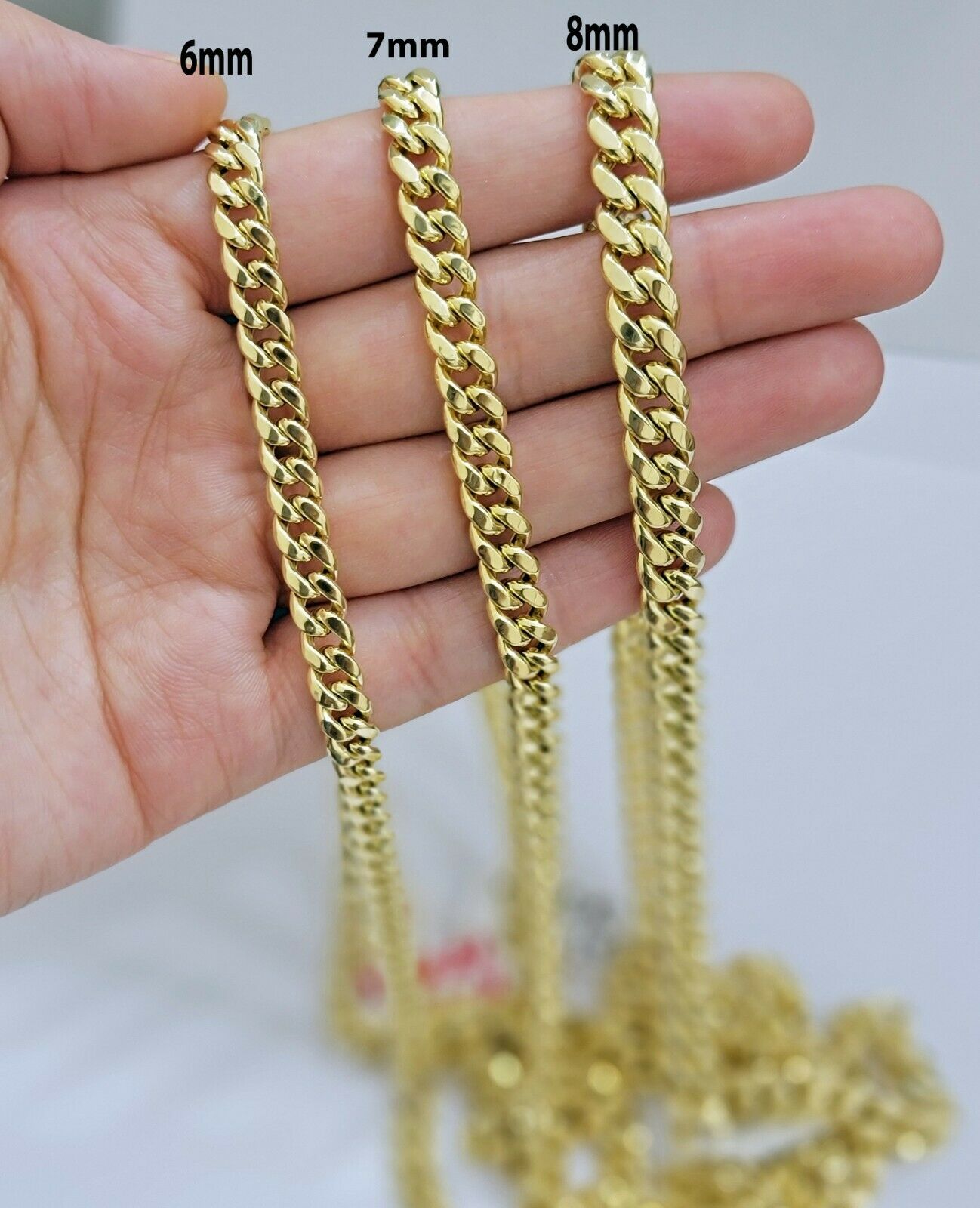 Real 14k Yellow Gold chain Miami Cuban Link Necklace 6mm - 9mm 8" - 30" Inch ,Strong - Reva Jeweler