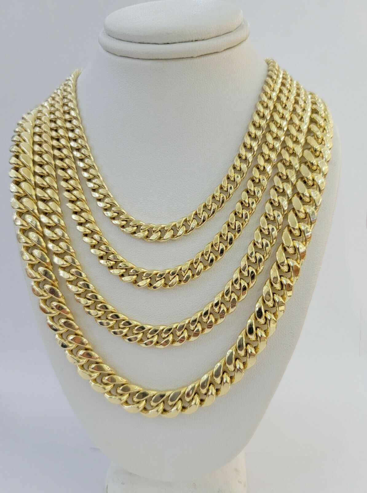 Real 14k Yellow Gold chain Miami Cuban Link Necklace 6mm - 9mm 8" - 30" Inch ,Strong - Reva Jeweler