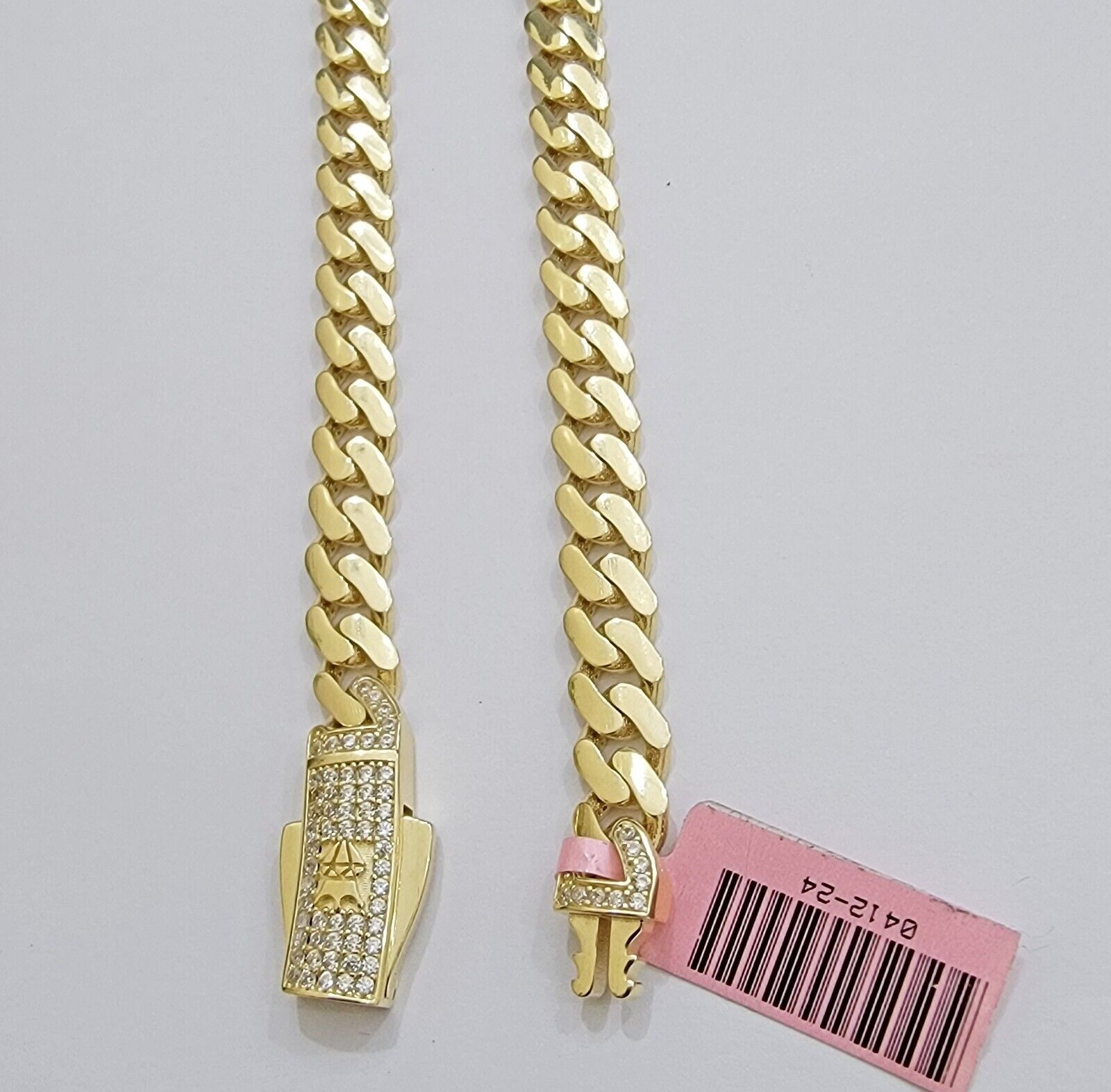 Real 14K Yellow Gold Chain Necklace Royal Monaco Cuban Link 7mm 20" - 24" ,Hollow - Reva Jeweler