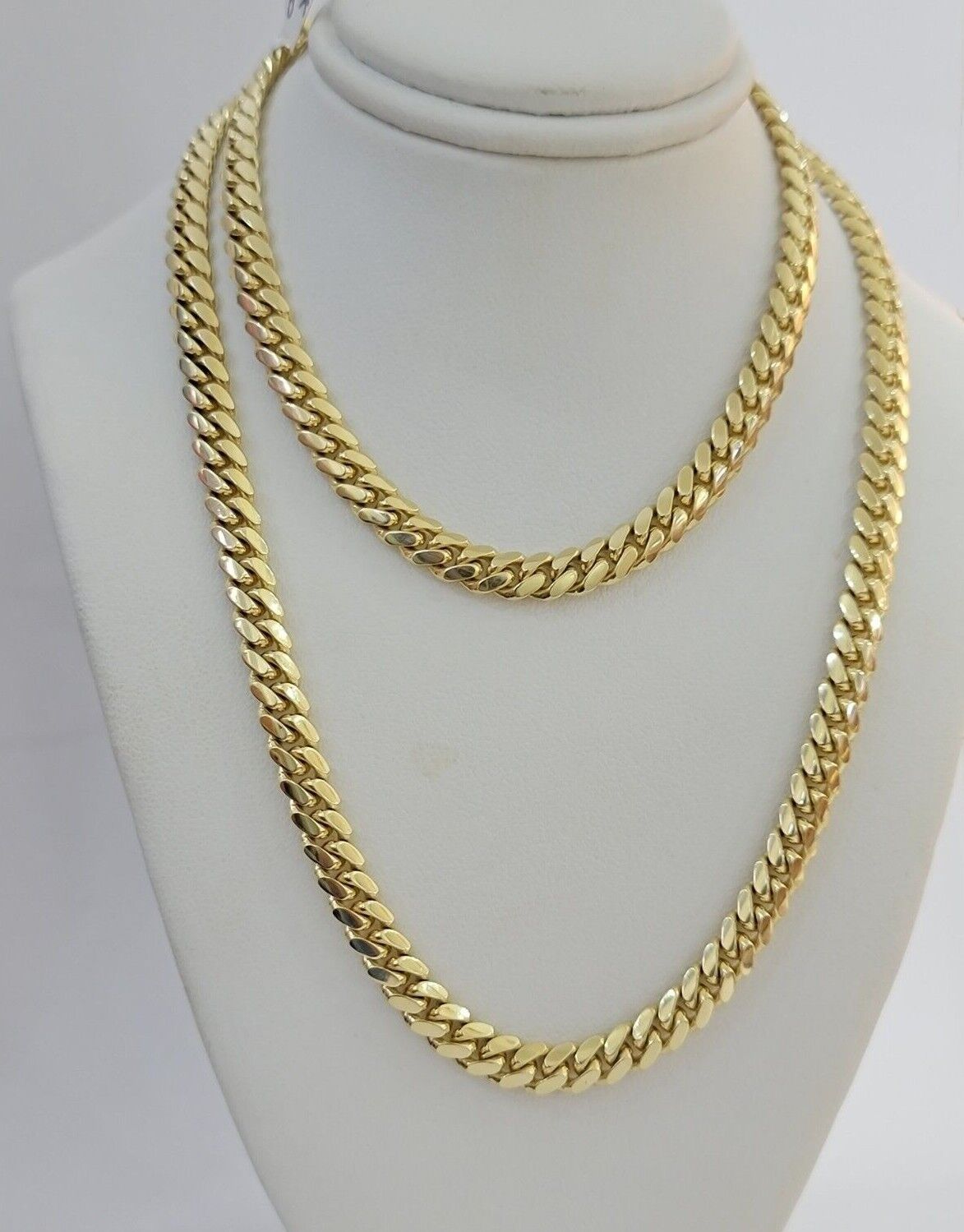 Real 14k Yellow Gold Chain Solid Miami Cuban Link Chain Necklace 18" - 30" 5mm - 9mm - Reva Jeweler