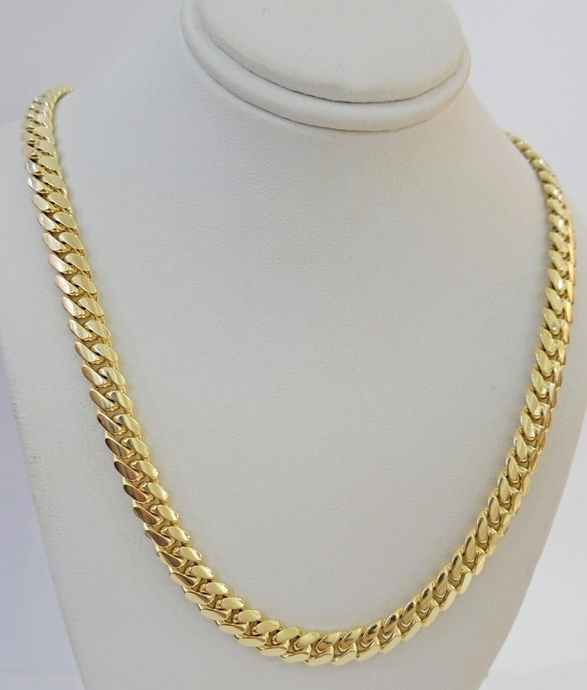 Real 14k Yellow Gold Chain Solid Miami Cuban Link Chain Necklace 18" - 30" 5mm - 9mm - Reva Jeweler