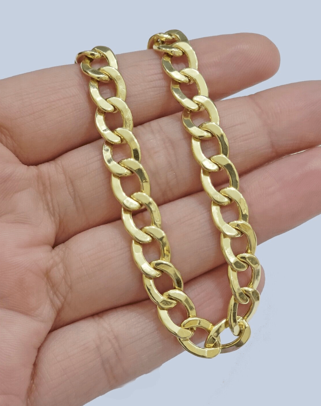 Real 14k Yellow Gold Cuban Curb Bracelet 8mm 8 Inch Lobster Clasp 14 KT New SALE - Reva Jeweler