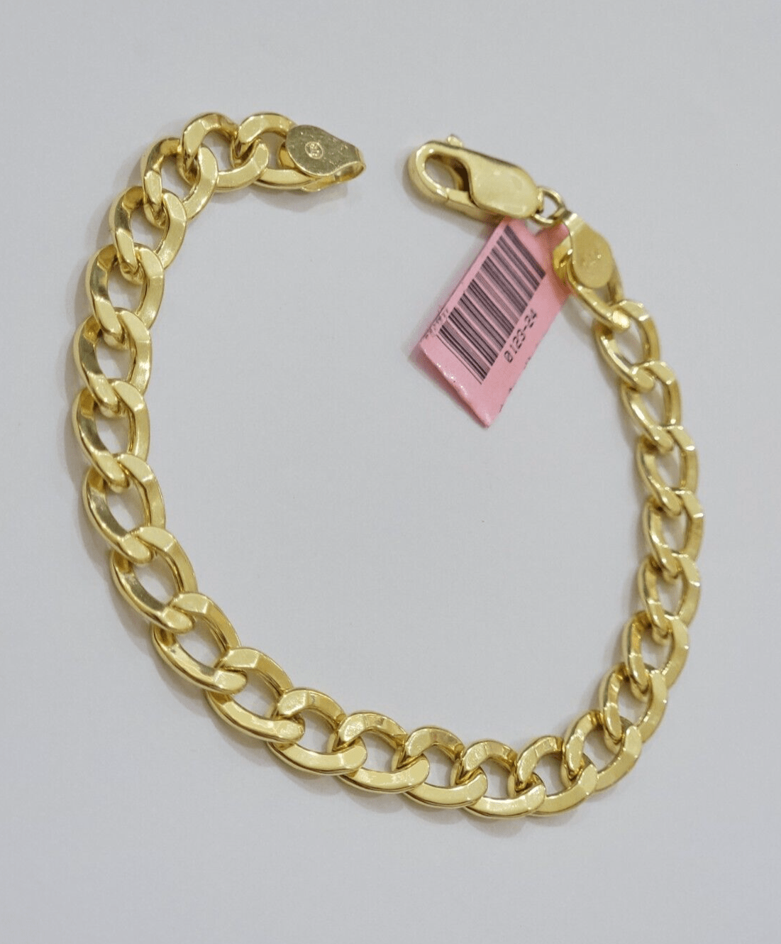 Real 14k Yellow Gold Cuban Curb Bracelet 8mm 8 Inch Lobster Clasp 14 KT New SALE - Reva Jeweler