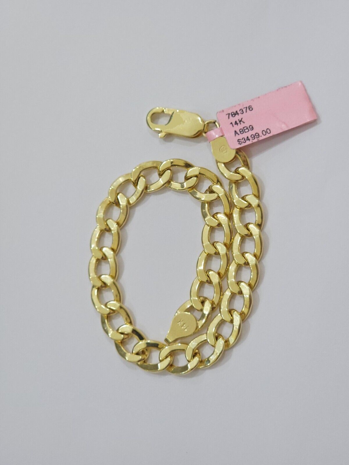 Real 14k Yellow Gold Cuban Curb Bracelet 8mm 8 Inch Lobster Clasp 14 KT New SALE - Reva Jeweler