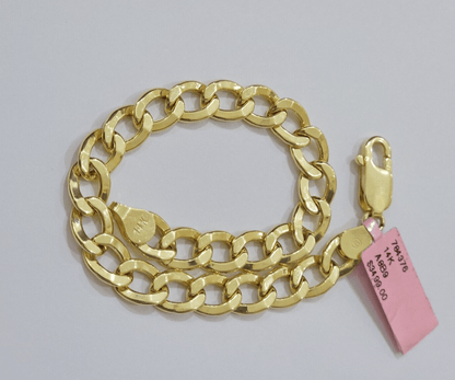 Real 14k Yellow Gold Cuban Curb Bracelet 8mm 8 Inch Lobster Clasp 14 KT New SALE - Reva Jeweler