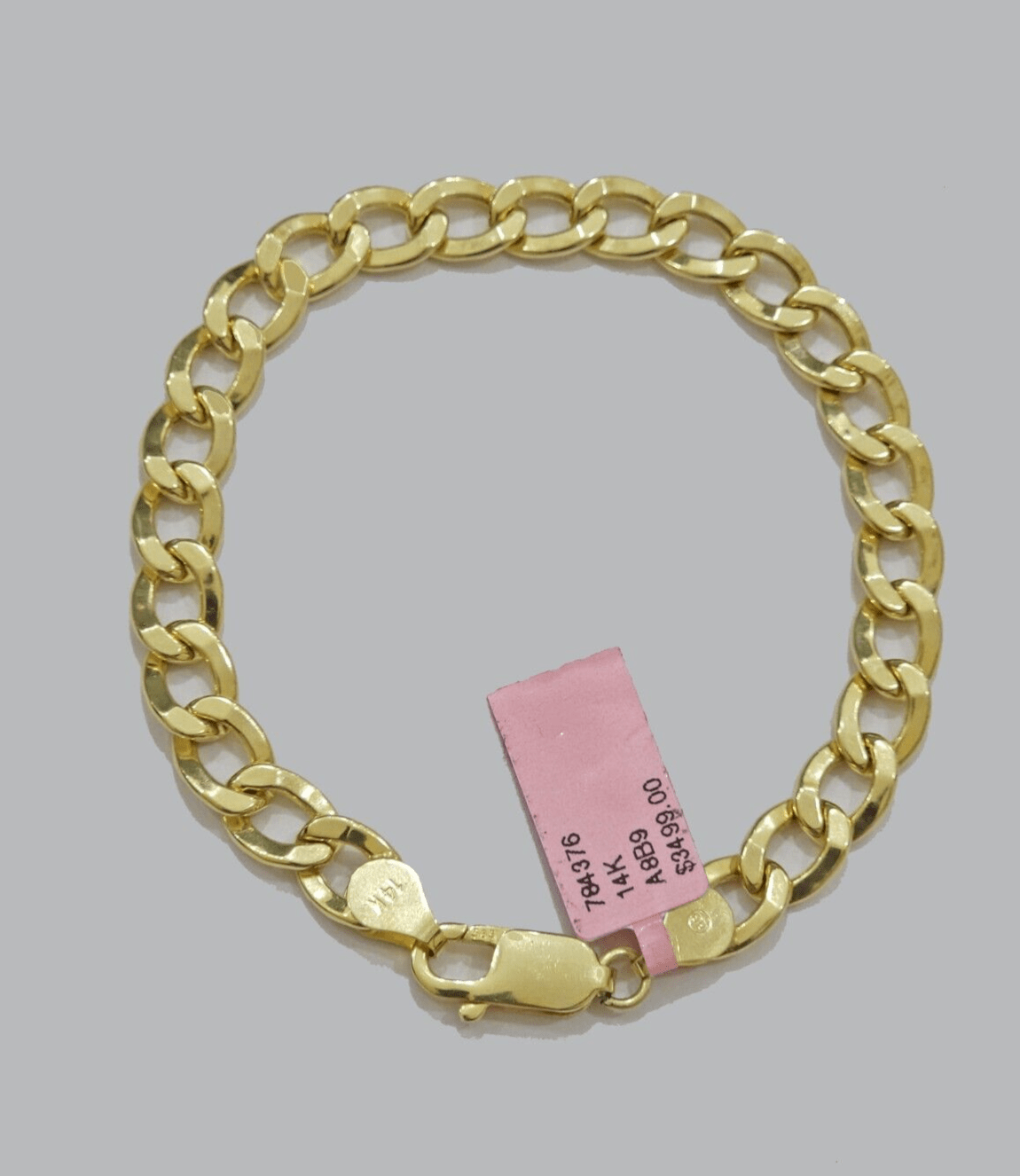 Real 14k Yellow Gold Cuban Curb Bracelet 8mm 8 Inch Lobster Clasp 14 KT New SALE - Reva Jeweler
