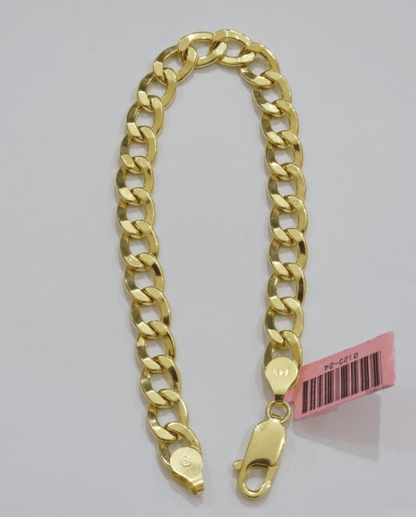 Real 14k Yellow Gold Cuban Curb Bracelet 8mm 8 Inch Lobster Clasp 14 KT New SALE - Reva Jeweler