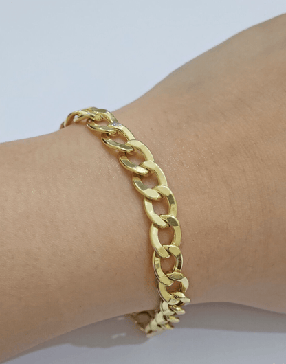 Real 14k Yellow Gold Cuban Curb Bracelet 8mm 8 Inch Lobster Clasp 14 KT New SALE - Reva Jeweler