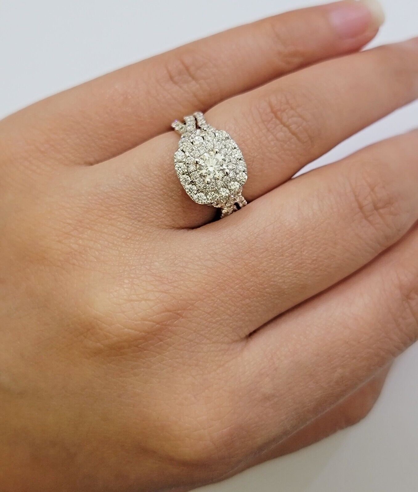 Real 14k Yellow Gold Diamond 1.5CT Ring band SET Ladies Women Engagement Wedding - Reva Jeweler