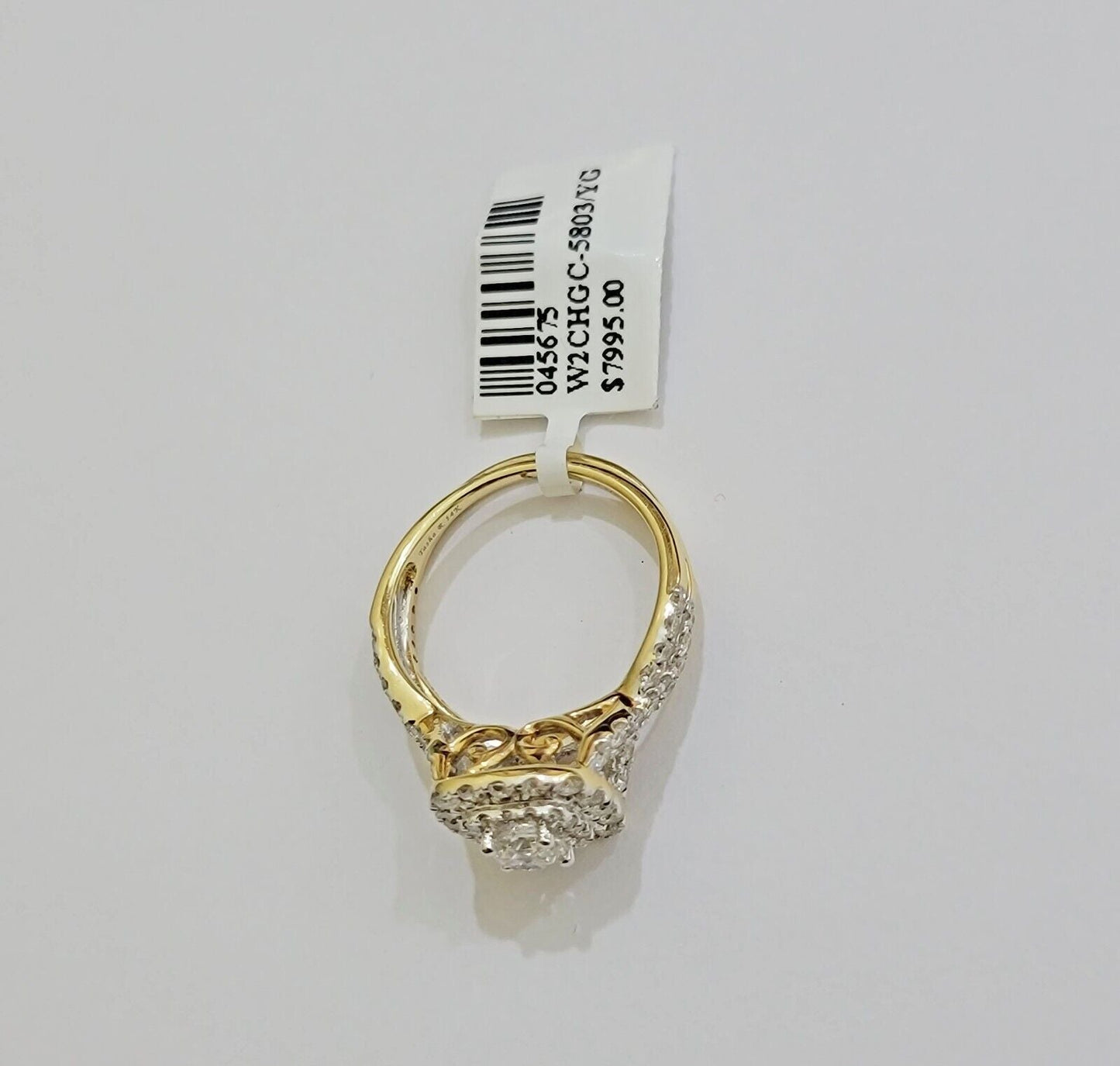 Real 14k Yellow Gold Diamond 1.5CT Ring band SET Ladies Women Engagement Wedding - Reva Jeweler
