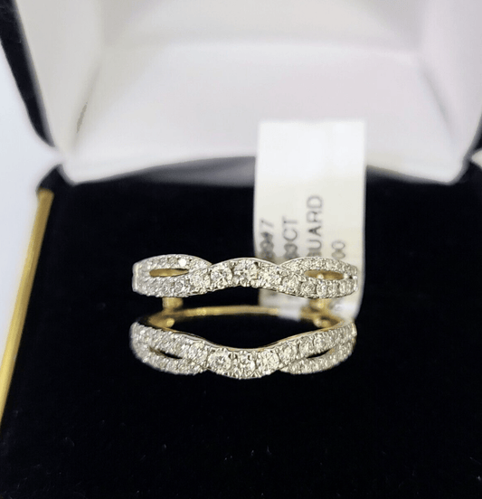 Real 14k Yellow Gold Diamond Ladies Ring Enhancer Guard Wrap Engagement Wedding - Reva Jeweler