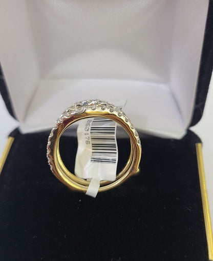 Real 14k Yellow Gold Diamond Ladies Ring Enhancer Guard Wrap Engagement Wedding - Reva Jeweler