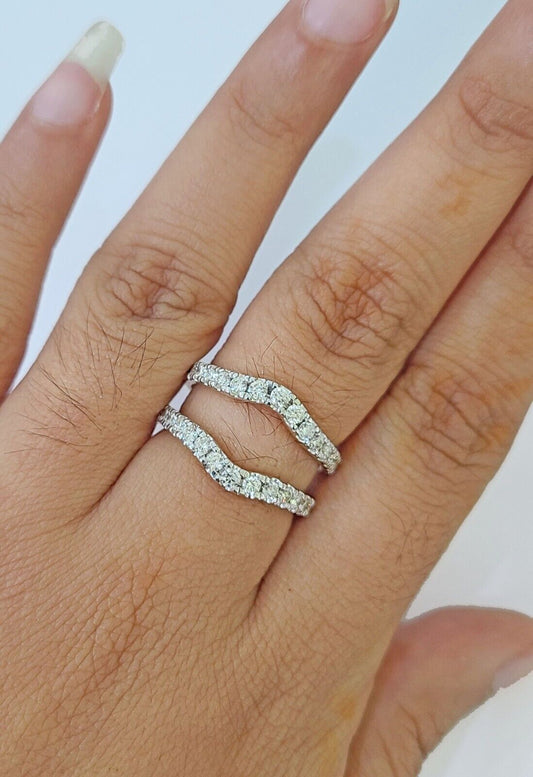 Real 14k Yellow Gold Diamond Ladies Ring Enhancer Guard Wrap Engagement Wedding - Reva Jeweler