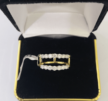 Real 14k Yellow Gold Diamond Ladies Ring Enhancer Guard Wrap Engagement Wedding - Reva Jeweler