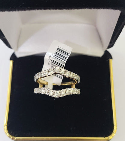 Real 14k Yellow Gold Diamond Ladies Ring Enhancer Guard Wrap Engagement Wedding - Reva Jeweler