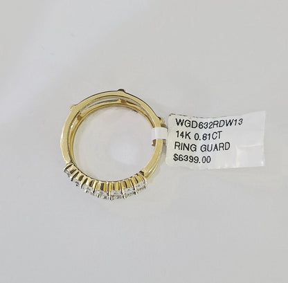 Real 14k Yellow Gold Diamond Ladies Ring Enhancer Guard Wrap Engagement Wedding - Reva Jeweler
