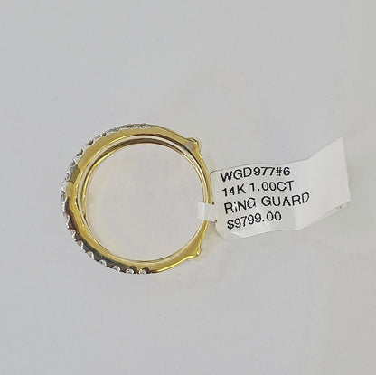 Real 14k Yellow Gold Diamond Ladies Ring Enhancer Guard Wrap Engagement Wedding - Reva Jeweler