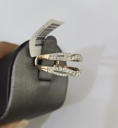 Real 14k Yellow Gold Diamond Ladies Ring Enhancer Guard Wrap Engagement Wedding - Reva Jeweler