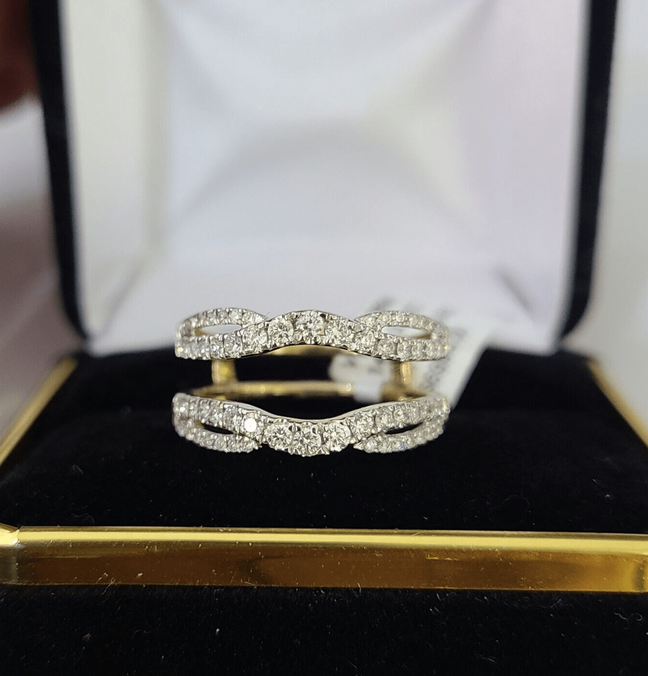 Real 14k Yellow Gold Diamond Ladies Ring Enhancer Guard Wrap Engagement Wedding - Reva Jeweler