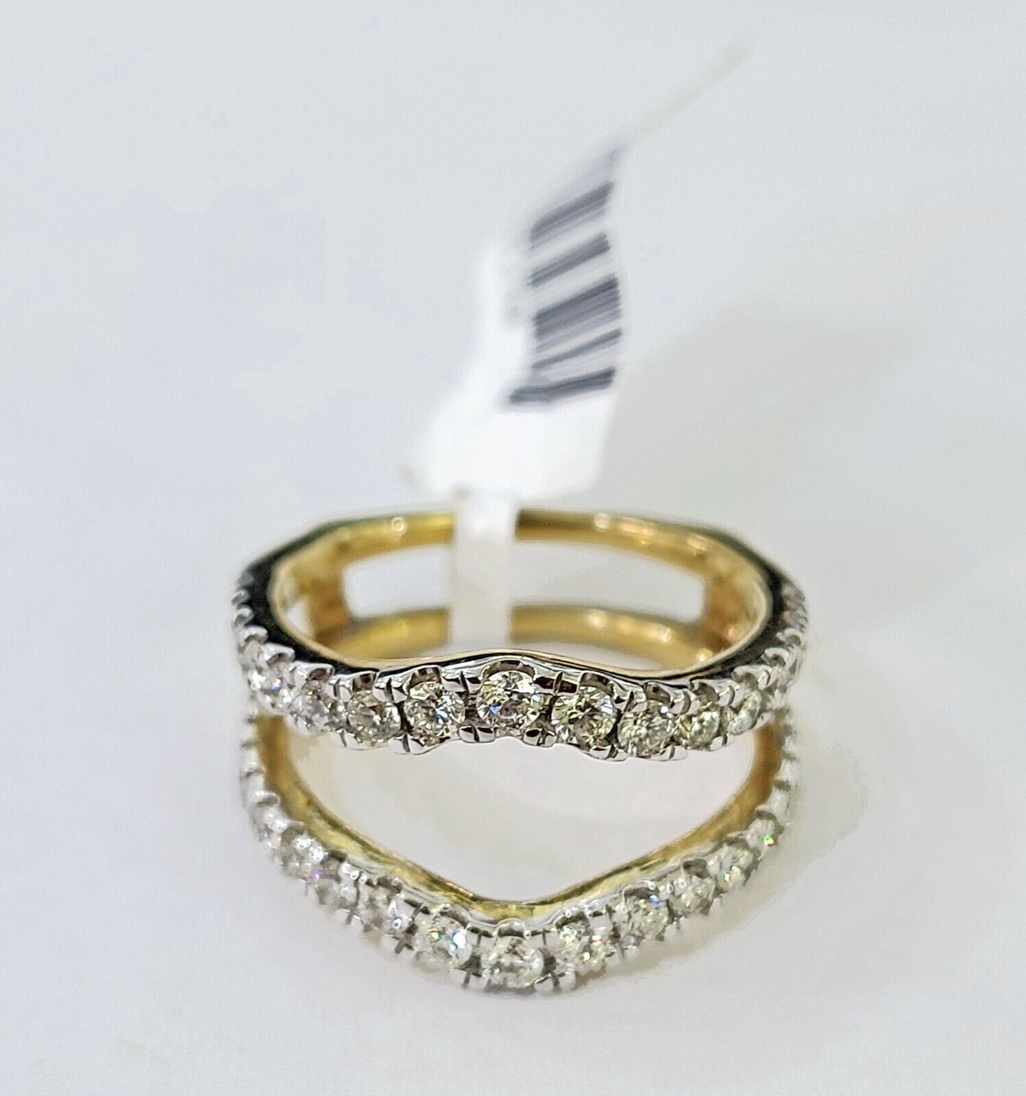 Real 14k Yellow Gold Diamond Ladies Ring Enhancer Guard Wrap Engagement Wedding - Reva Jeweler