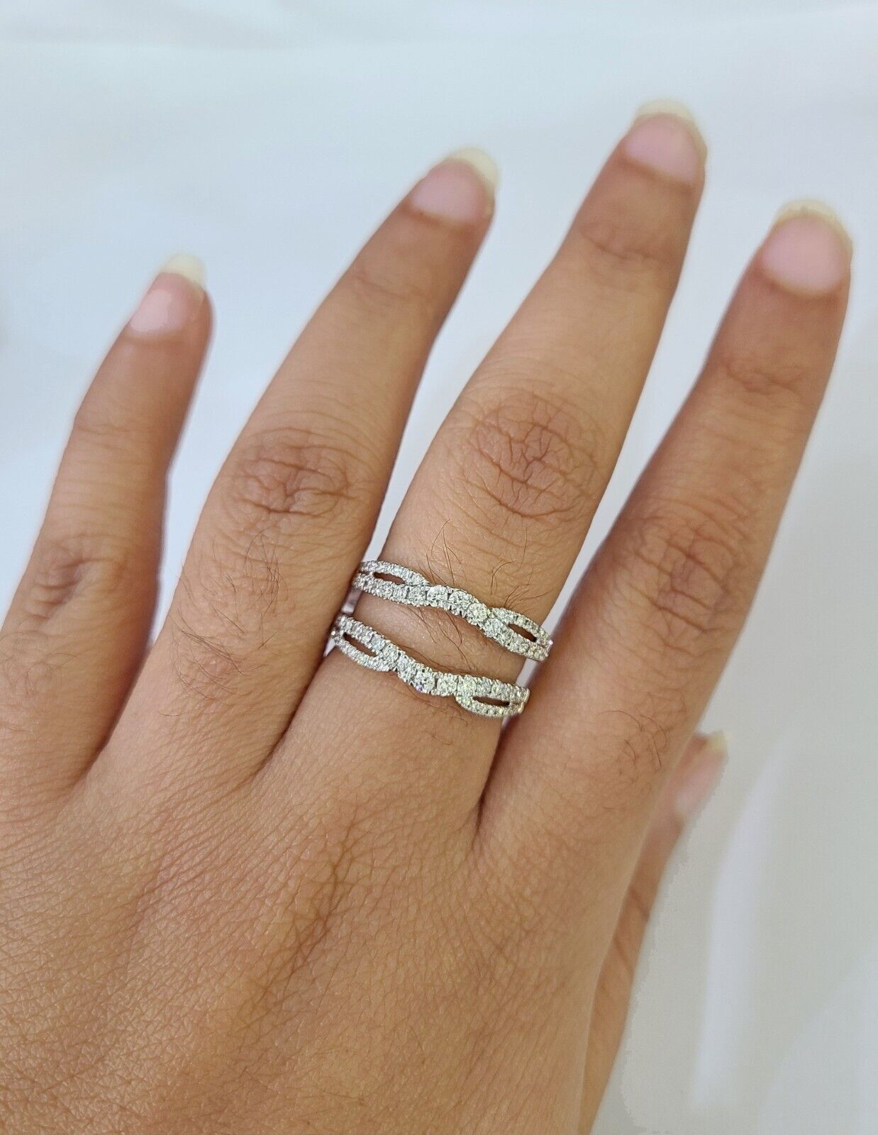 Real 14k Yellow Gold Diamond Ladies Ring Enhancer Guard Wrap Engagement Wedding - Reva Jeweler