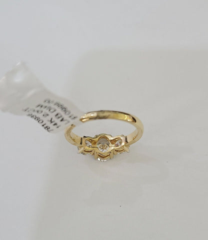 Real 14k Yellow Gold Diamond Ladies Ring Lab Created Women Engagement Wedding - Reva Jeweler