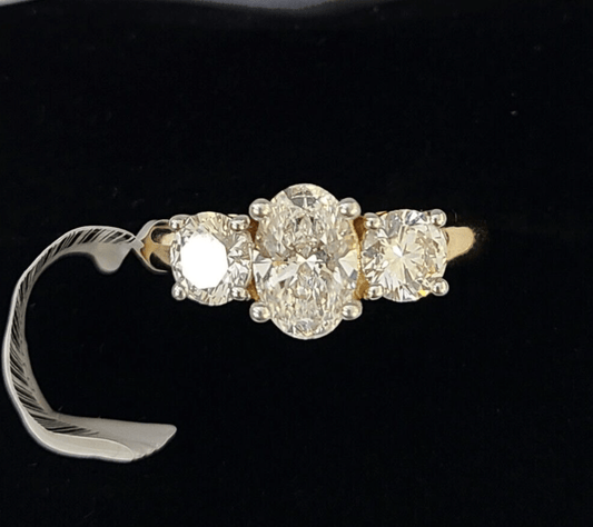Real 14k Yellow Gold Diamond Ladies Ring Lab Created Women Engagement Wedding - Reva Jeweler