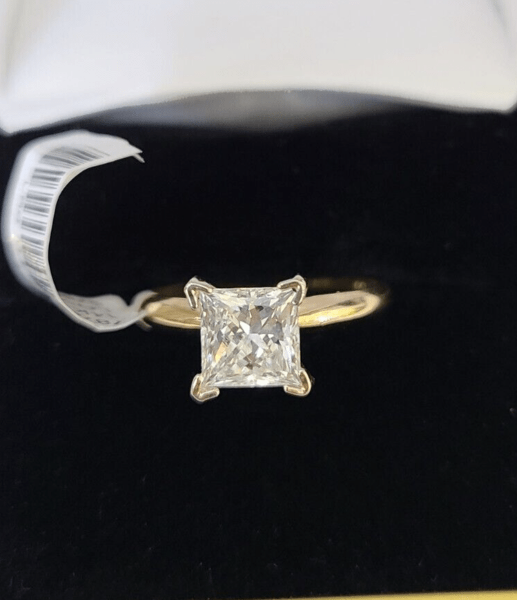 Real 14k Yellow Gold Diamond Ladies Ring Lab Created Women Engagement Wedding - Reva Jeweler